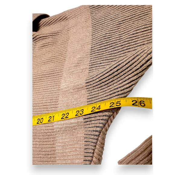 Philosophy Republic Neutral Tonal Stripe Ribbed Polo Sweater Size Medium - Picture 4 of 9